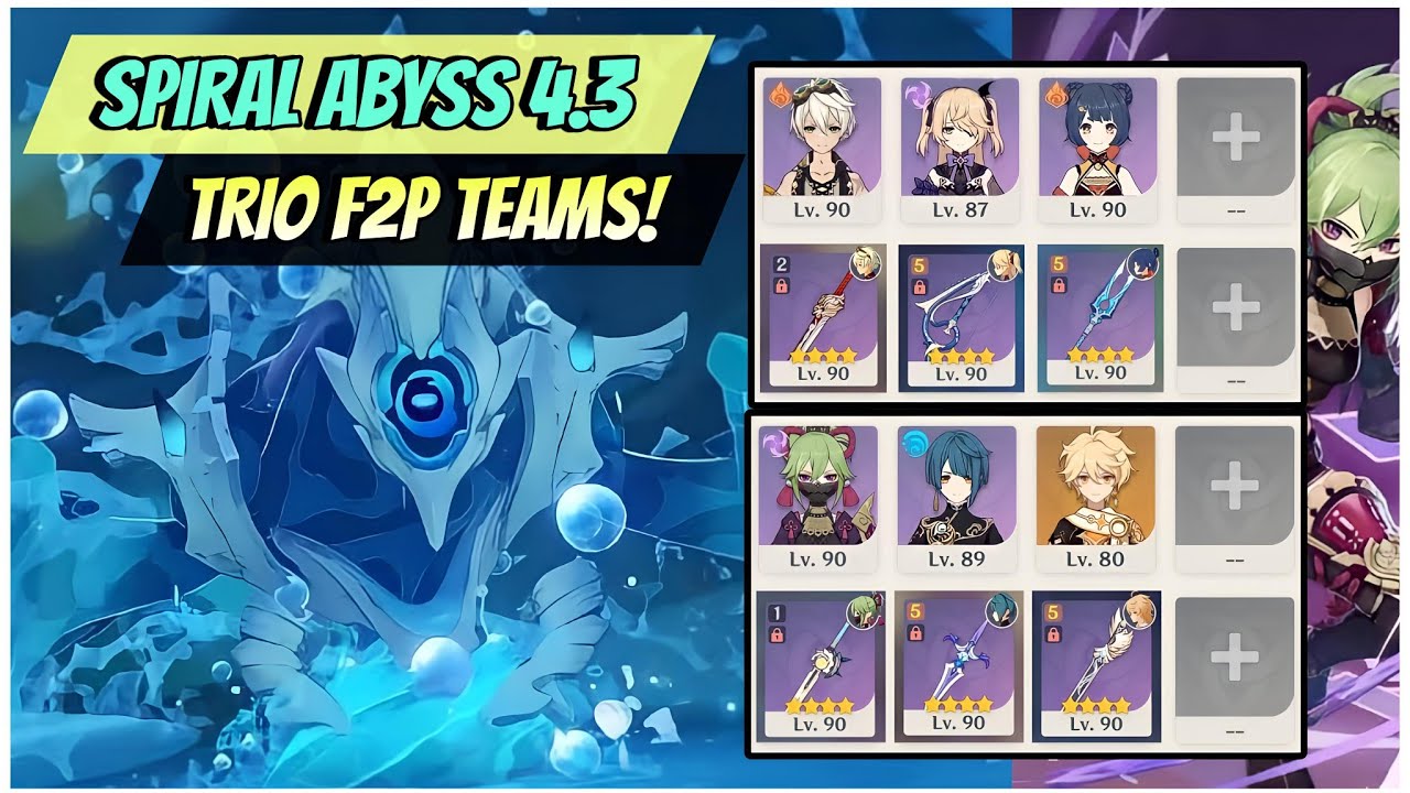 TRIO 4-Star Characters & Weapons NEW Spiral Abyss 4.3 Floor 12 | Genshin Impact