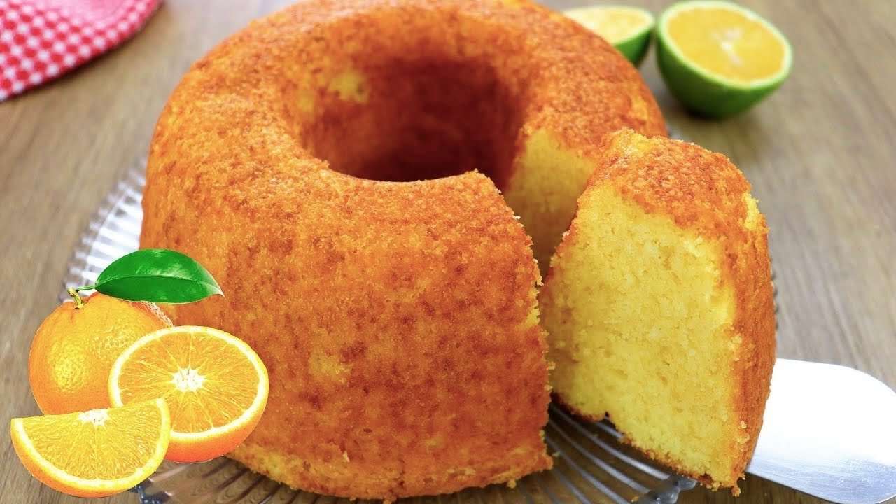 USEI S&Oacute; 2 OVOS E DUAS LARANJAS PRA FAZER ESSE BOLO DE LARANJA E FICOU MUITO FOFINHO