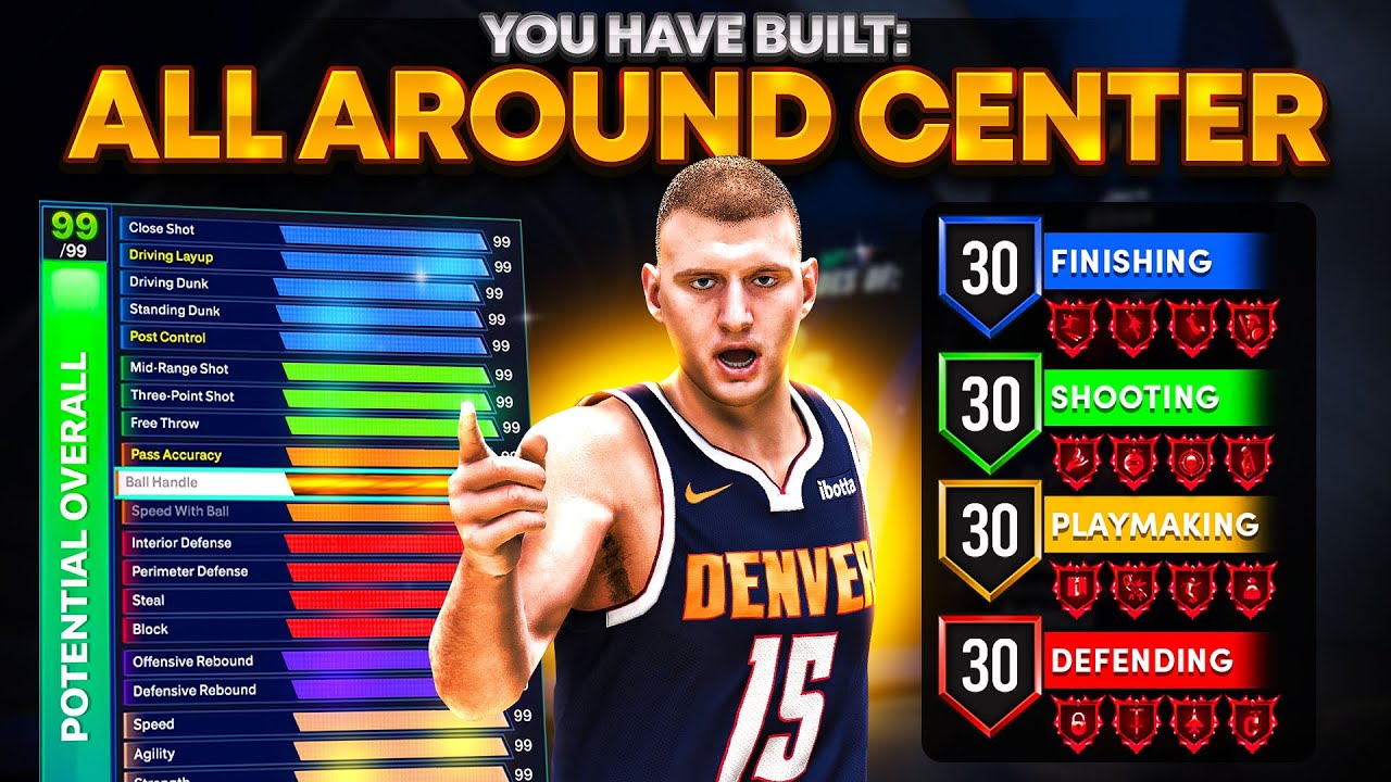 BEST ALL AROUND CENTER BUILD in NBA 2K25! (0 CAP BREAKERS NEEDED) best build 2k25