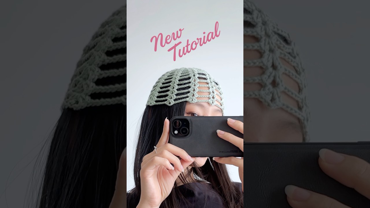 Crochet mesh hat!  It's new 3 weeks ago guys 🤣 #crochet #crochethat #crochettutorial