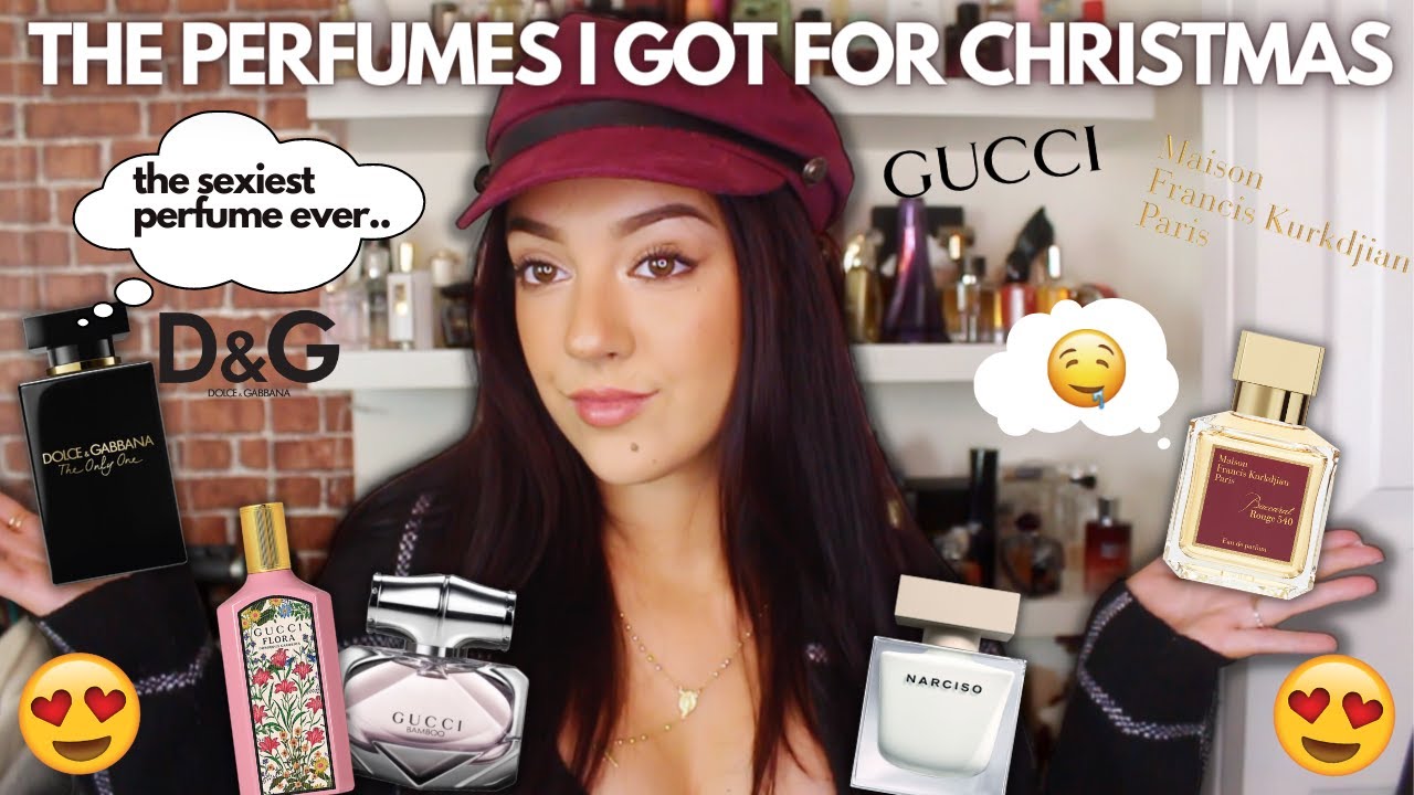 I'M IN LOVE!😍THE PERFUMES I GOT FOR CHRISTMAS!!🤤GUCCI, BACCARAT ROUGE, DOLCE & GABANNA, ETC!!