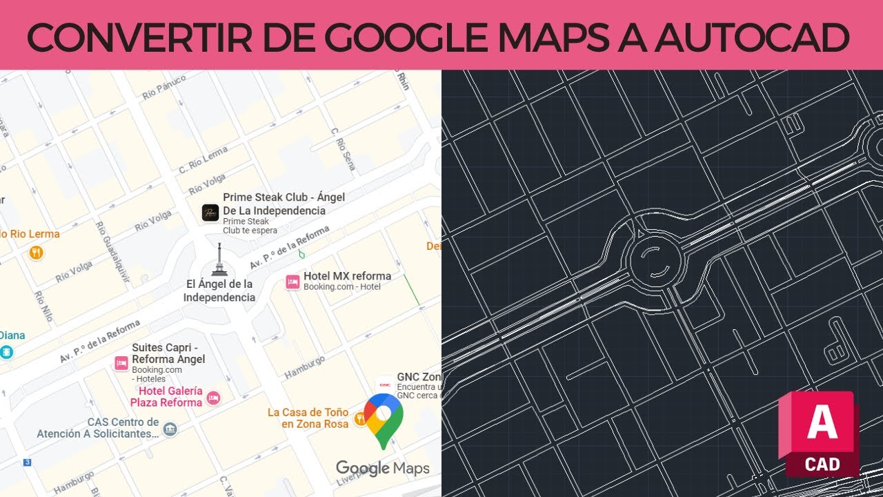 Como transformar un mapa de Google a un croquis de Autocad