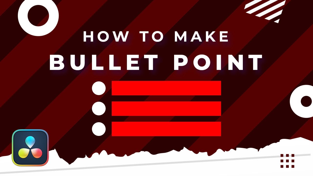 How to make a BULLET POINTS TITLE in Davinci Resolve?