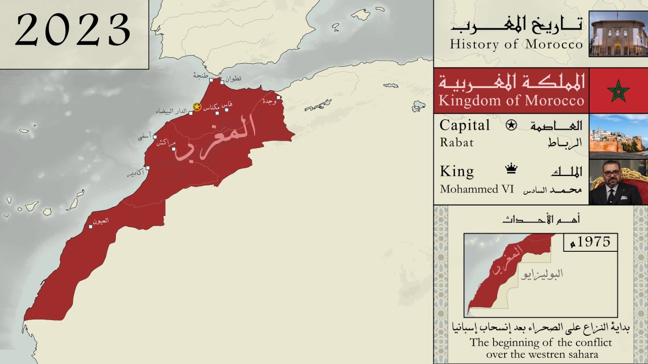 خريطة متحركة لتاريخ المغرب (300ق.م-2024م) : كل عام