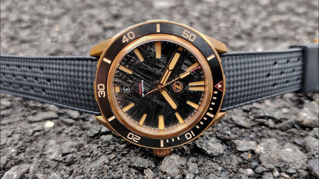 Zelos Swordfish 40mm Bronze Watch with Meteorite Dial