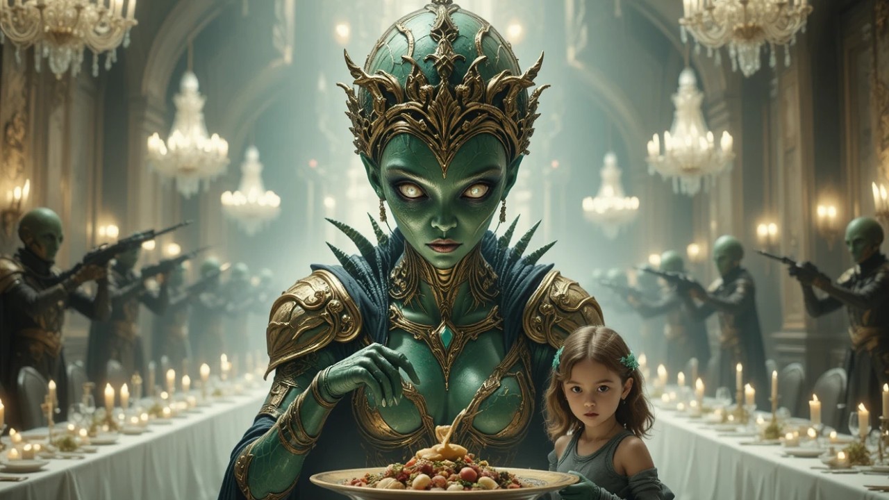 The Man Warned the Alien Queen Do Not Eat That Food and the Hall Fell Silent