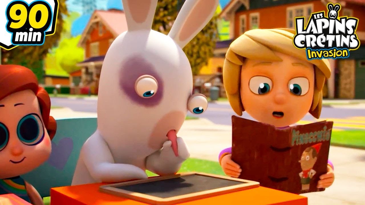 Les Lapins passent le Brevet ! | Les Lapins Crétins Invasion🐰 | 90 Min | Dessins animés
