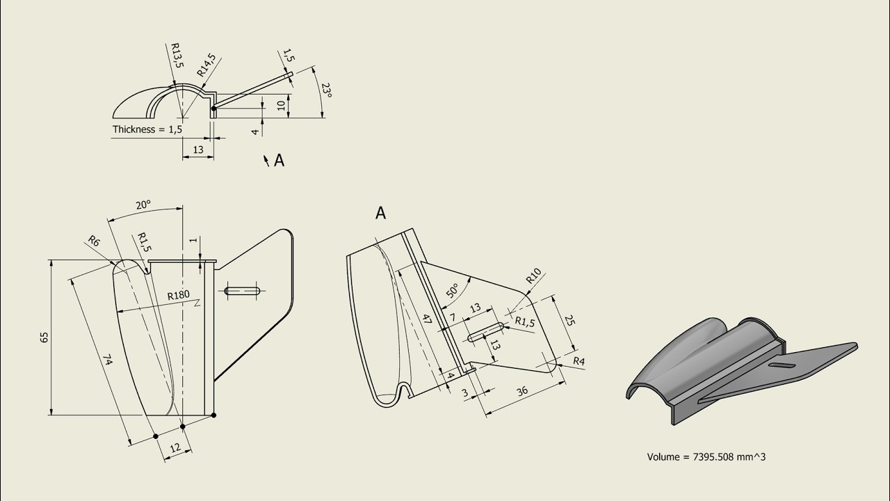 Tutorial Inventor - 660 HALF CABLE SUPPORT CLAMP