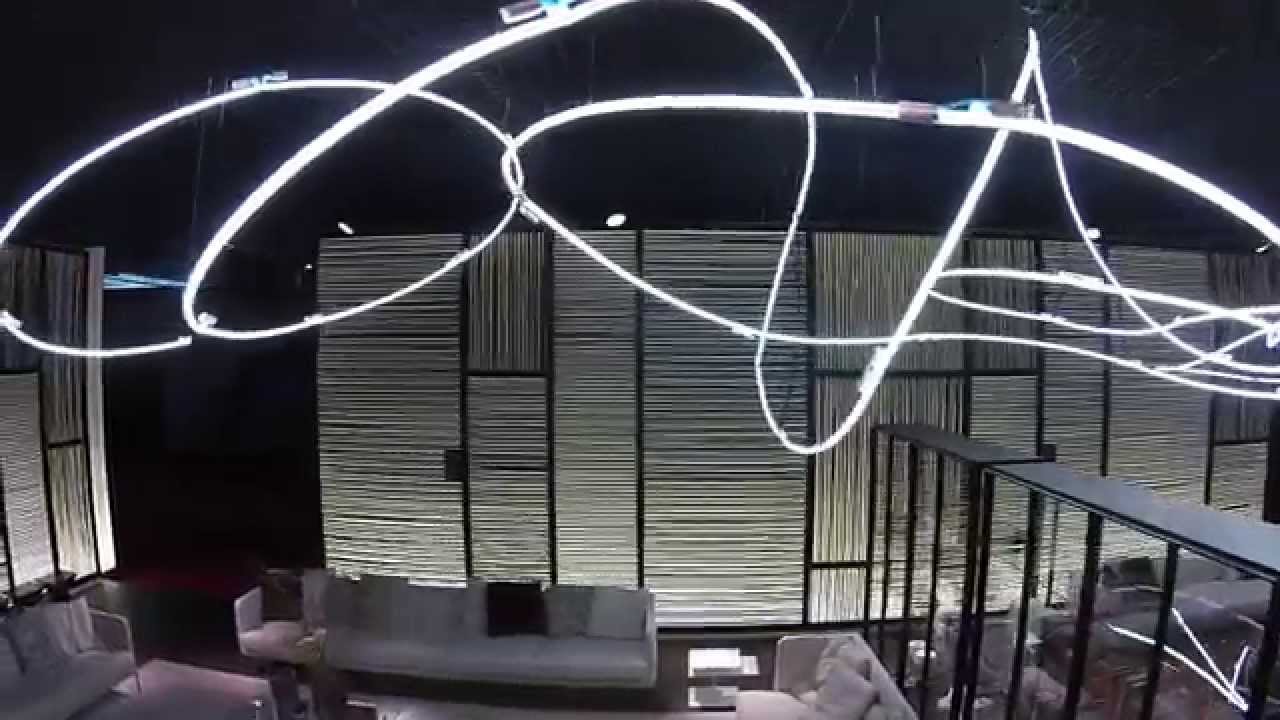 Living Divani Salone del Mobile 2015, Piero Lissoni's tribute light, drone aerial view