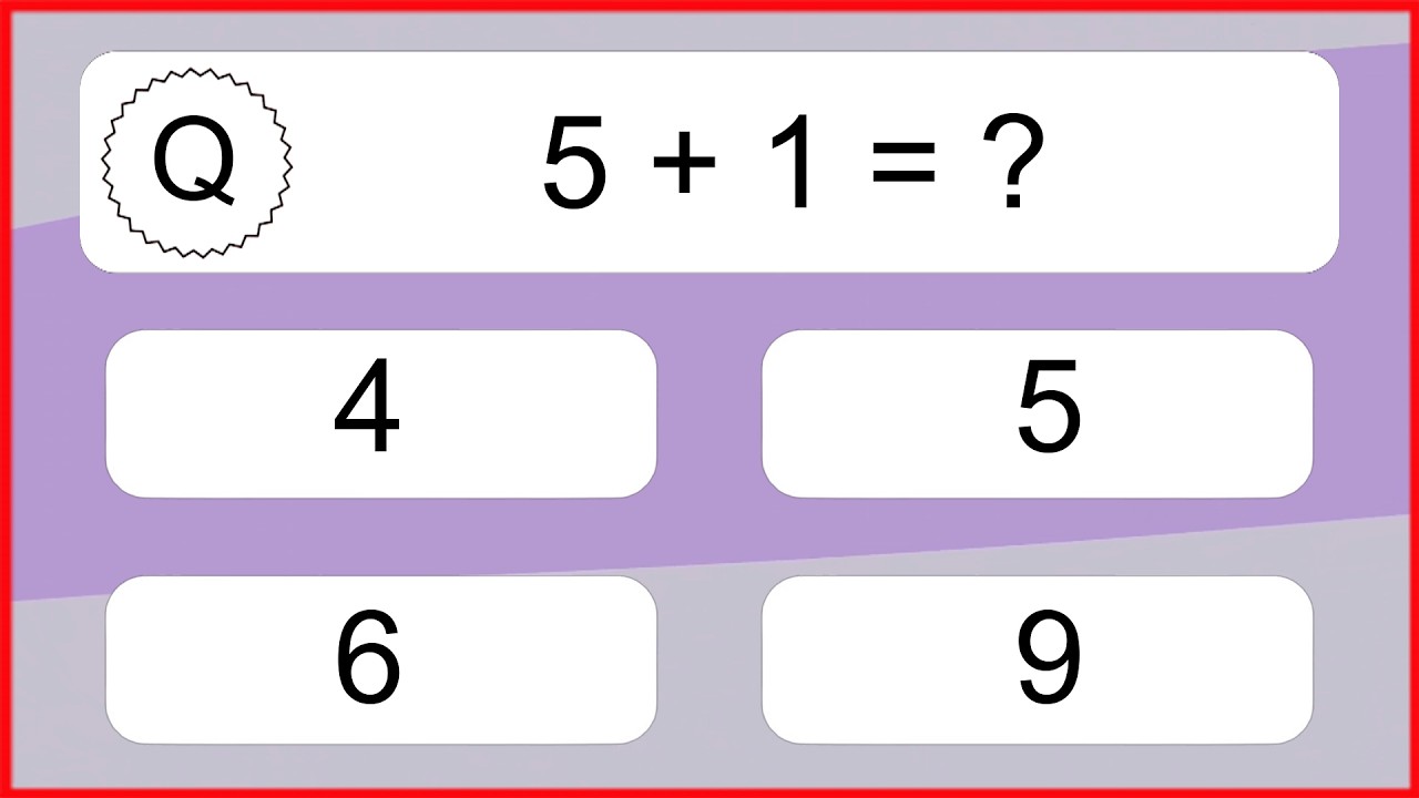 20 Addition Quiz Exercises for Kids