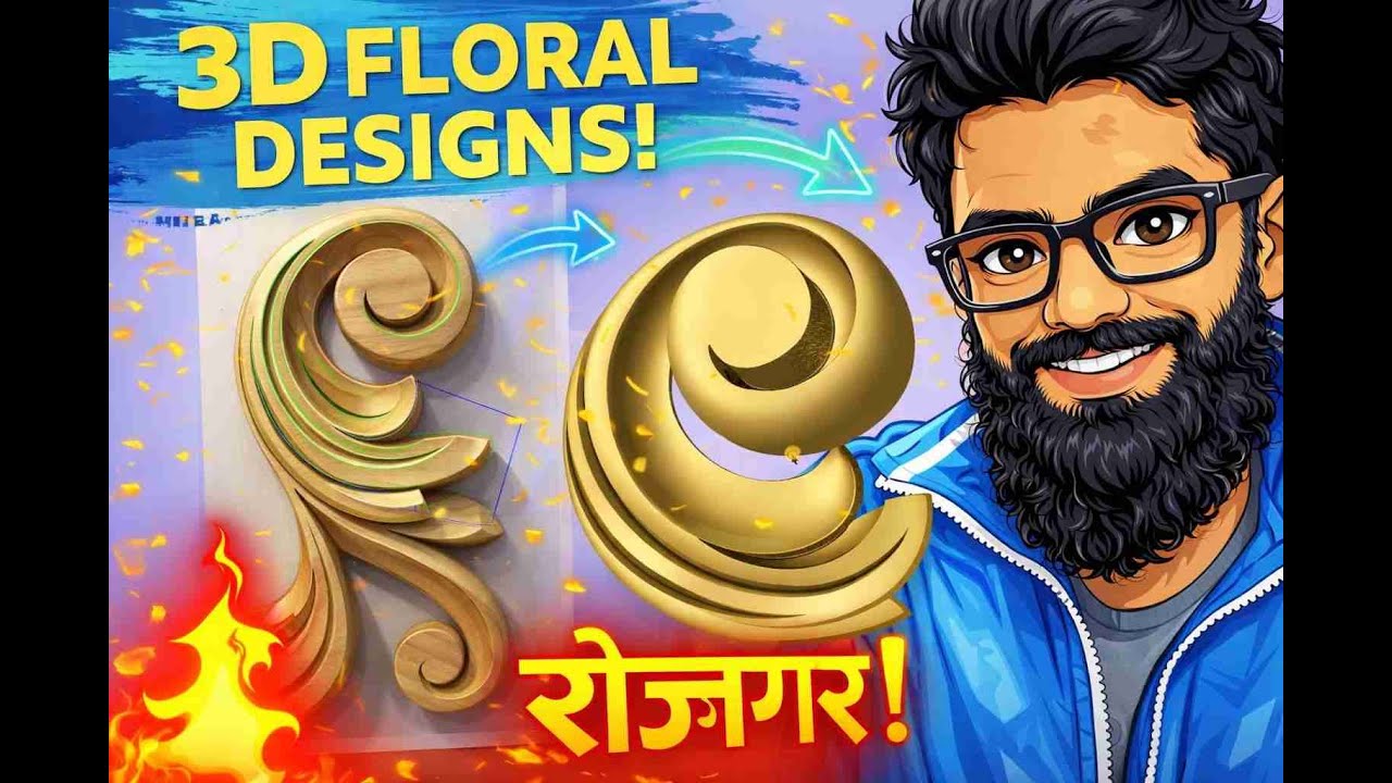 WHO TO FLORAL DESIGN MAKING 3D ASPIER SOFTWEAR #youtubevideo #designer #wooddesigner #cncmill #art