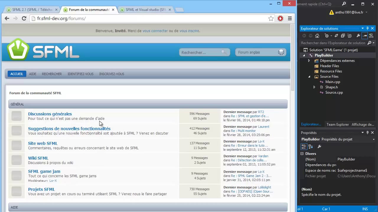Programmer des jeux C++ / SFML - Tuto 1 - Introduction