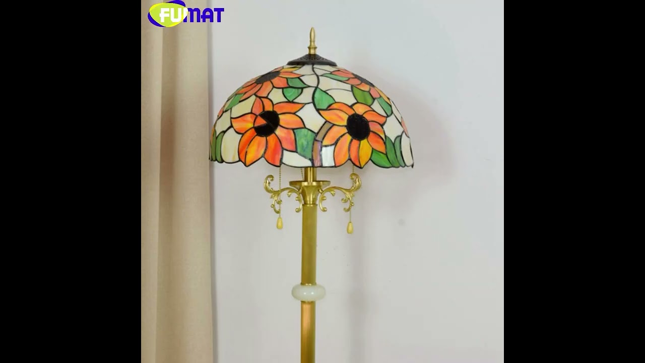 Tiffany Stained Glass Pure Copper Sunflower style Floor lamp#tiffany #homedecor #floorlamps