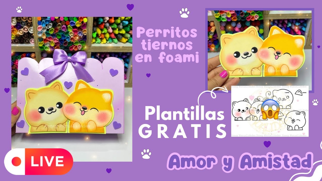 🐶Perritos en foami para Amor y Amistad | Clase gratis | Caja paso a paso #diy #manualidades #craft 