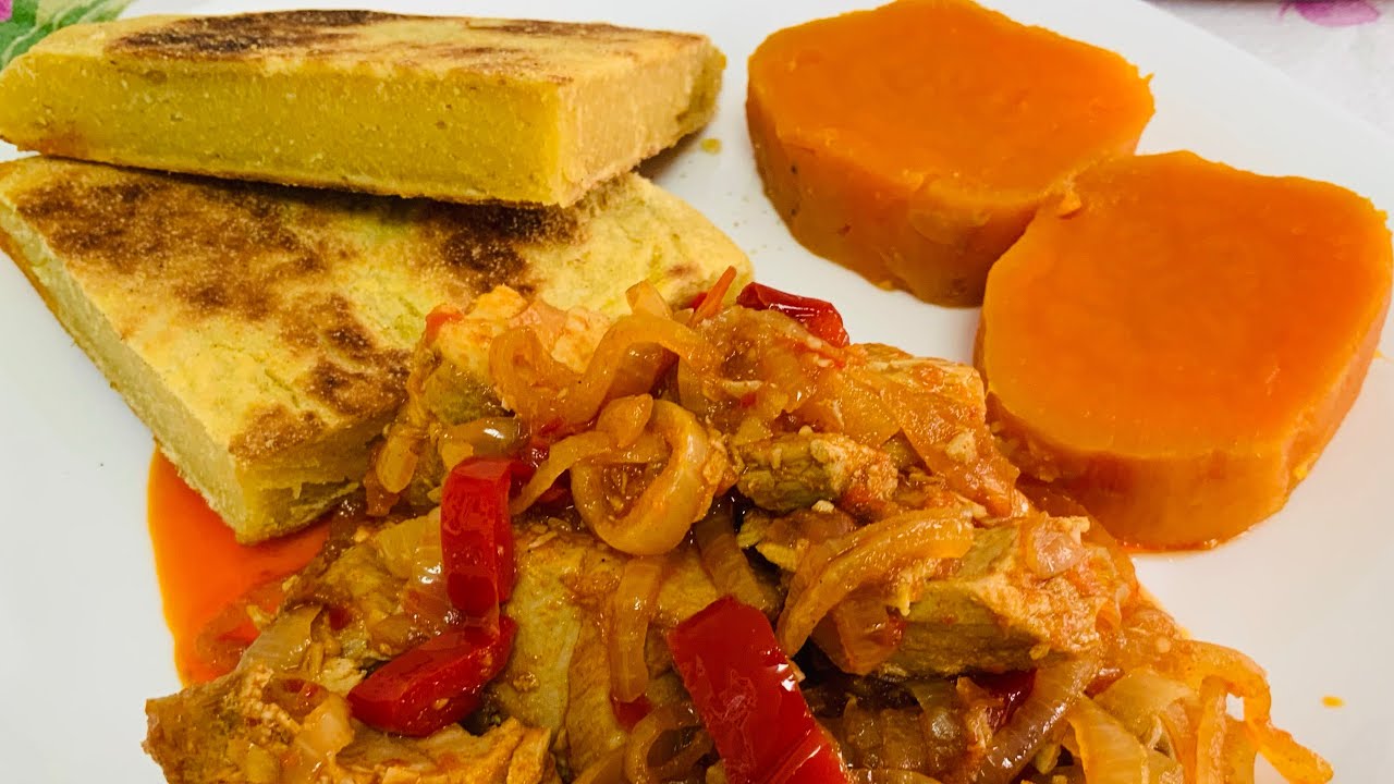 Atum Fresco ou Albacore de Cebolada e Bolo da Sertã
