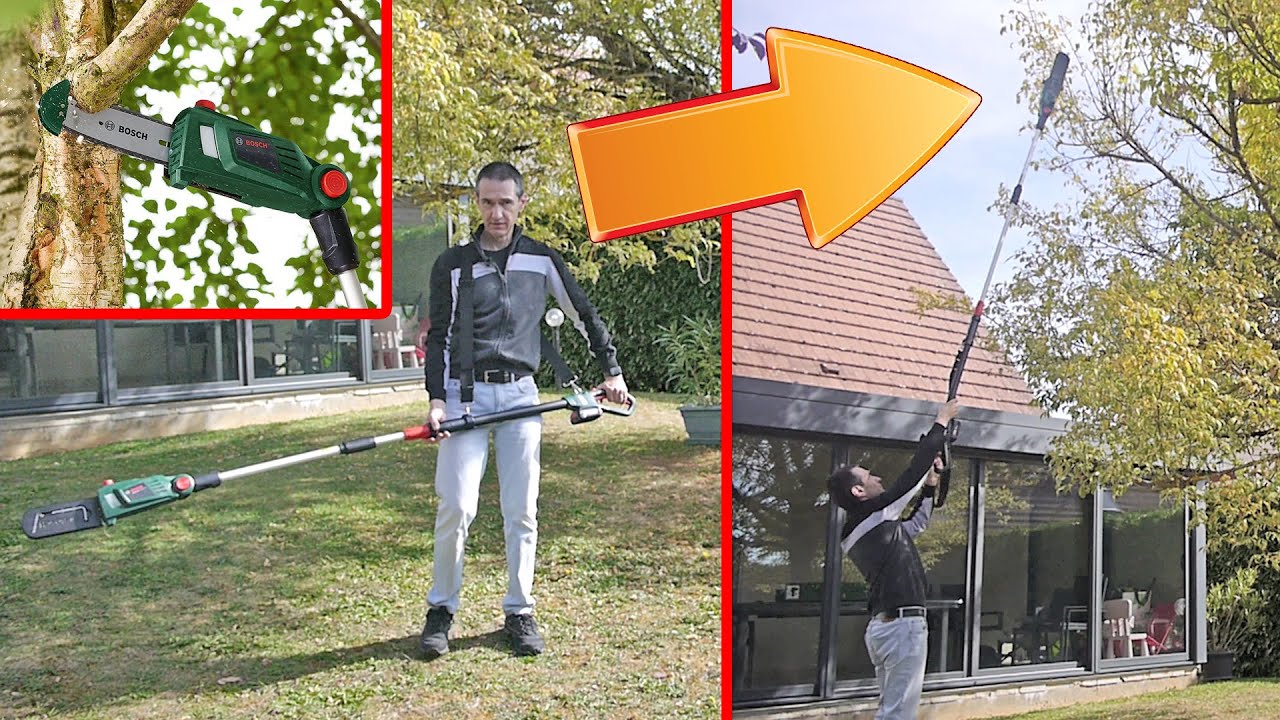 🇫🇷 TEST BOSCH ÉLAGUEUSE SUR PERCHE SANS FIL UniversalChainPole18 🇫🇷 BATTERIE 18V POWER FOR ALL