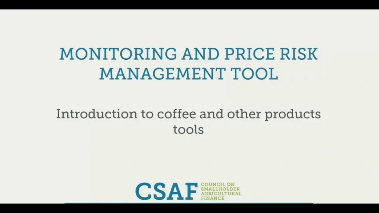 CSAF Price Risk & Monitoring Tool – Coffee Sector