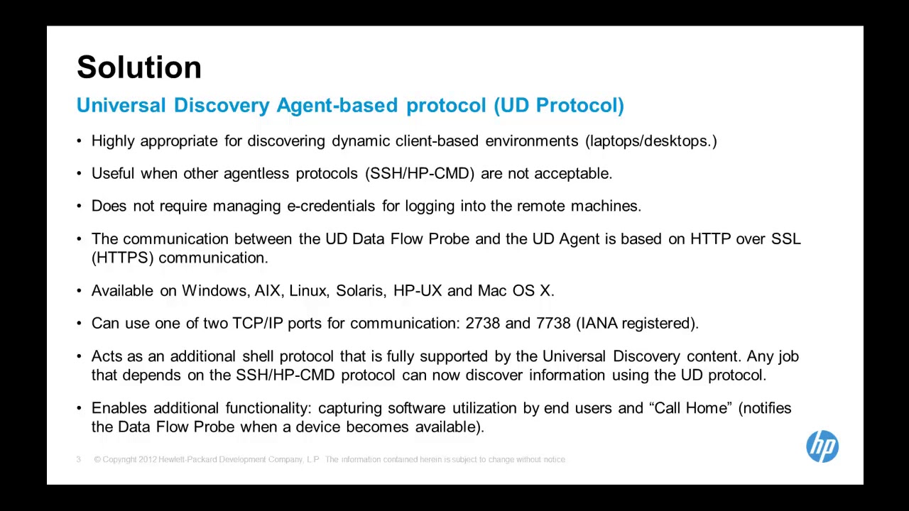 HP UCMDB 10 Agent-based discovery in action.