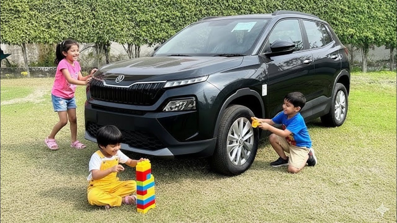 Skoda Kylaq Signature Plus Automatic 1.0 TSI Deep Black colour #carlover #youtube #youtubeshorts 