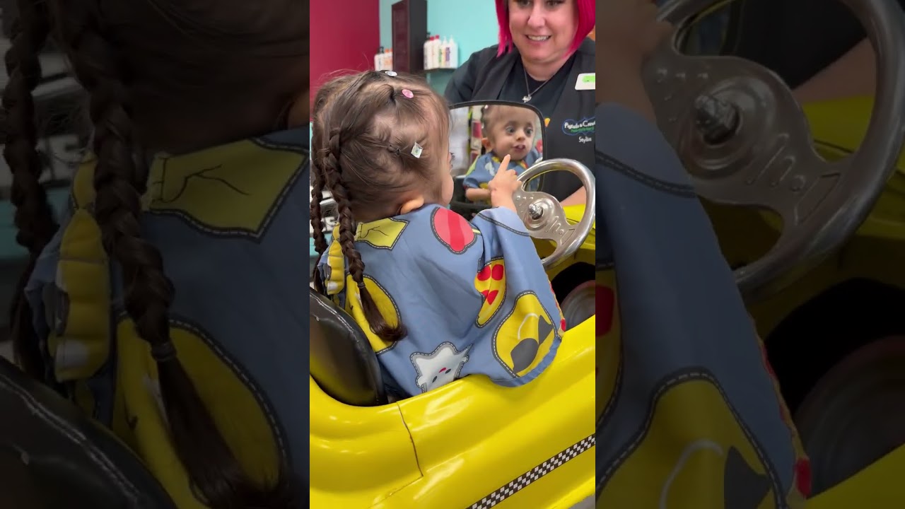 We got our girls pampered at the hair salon!! 🥹