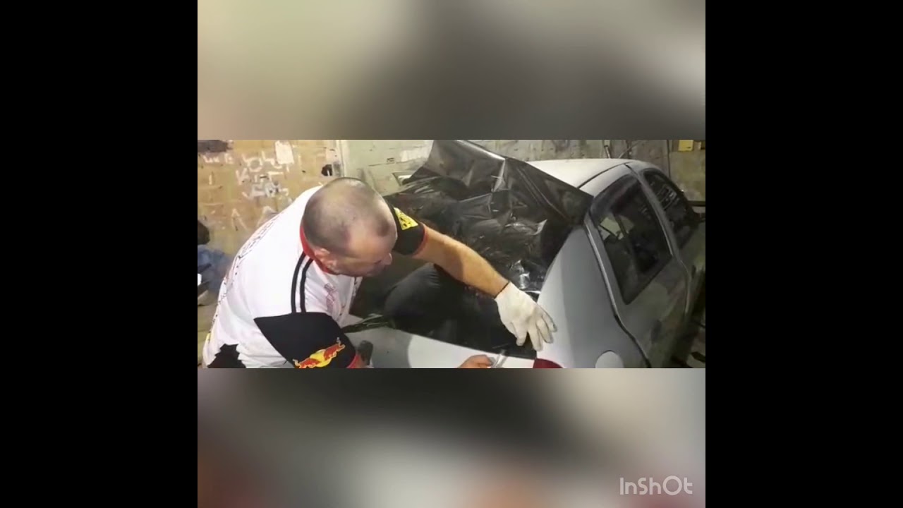 Como botar insulfilm no vidro traseiro do Renault Clio!! Parte 1