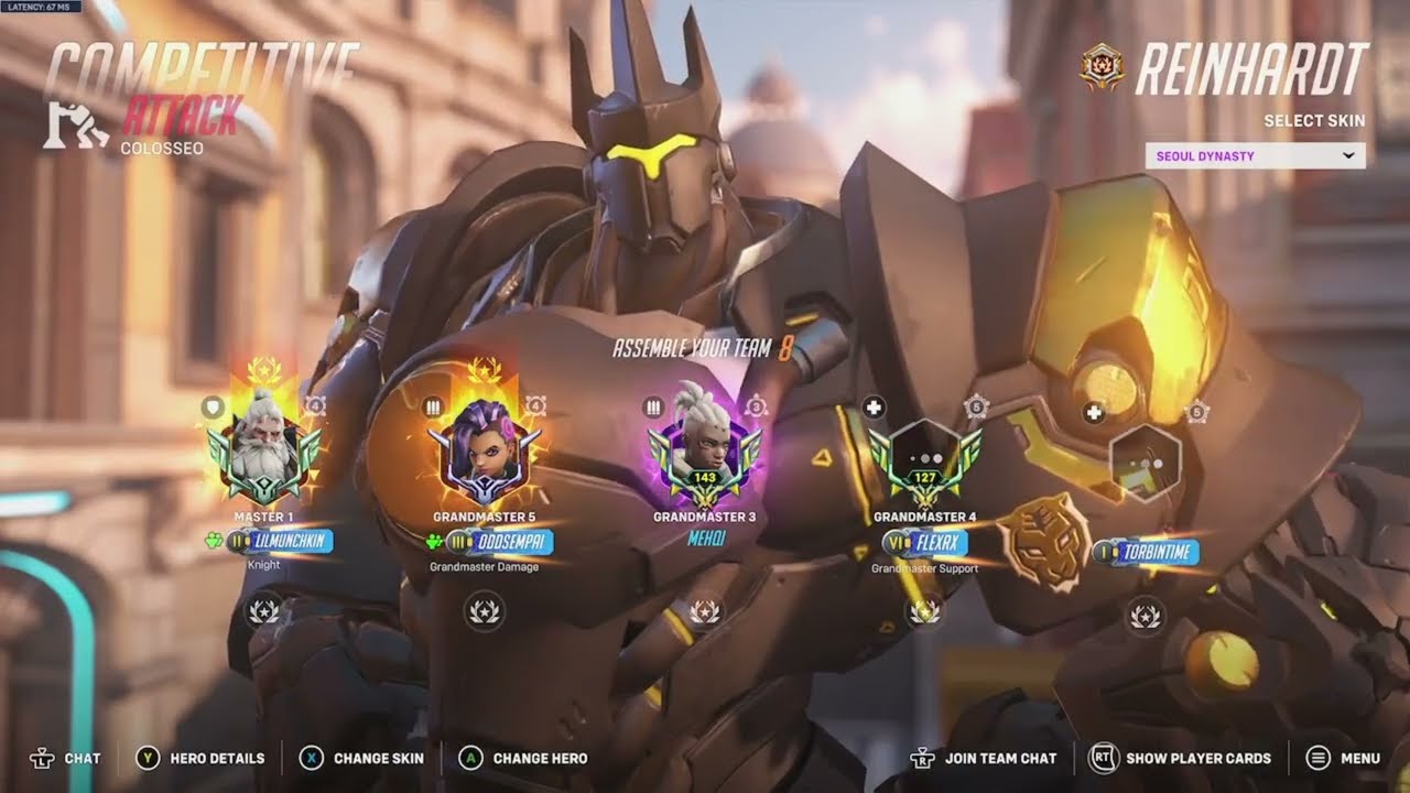 Reinhardt Colosseo Domination | Overwatch 2 Top 500 Lobby Season 20