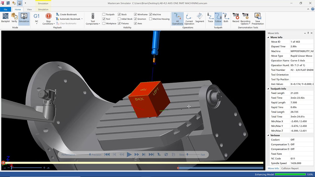 Mastercam 2021 Multi-axis curve