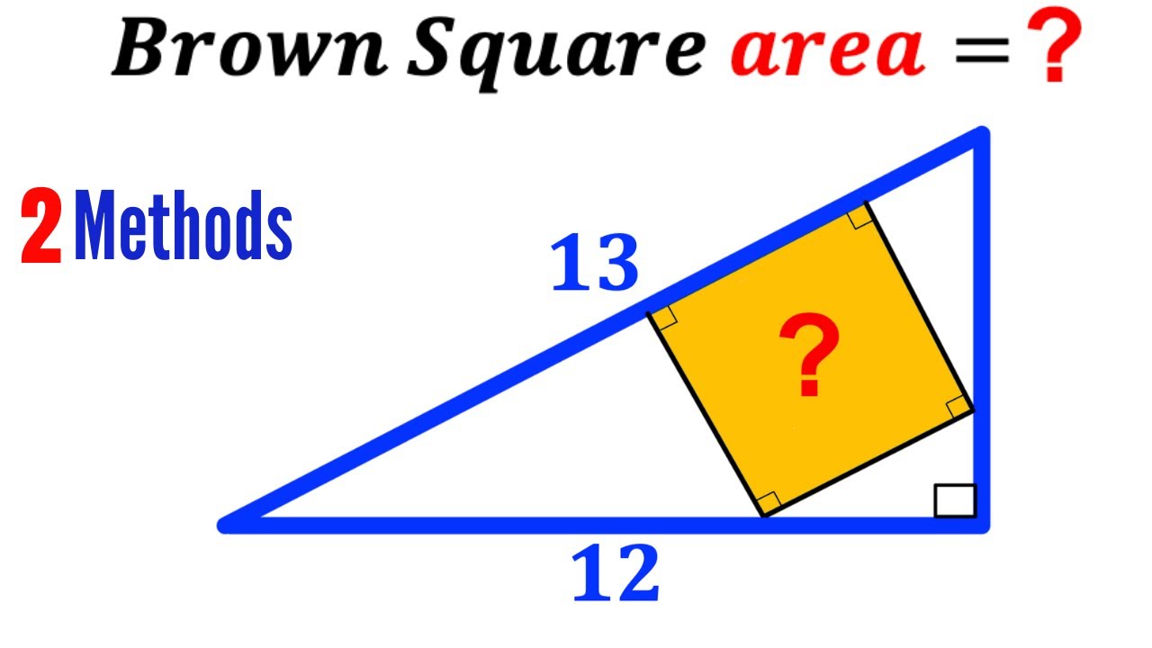Can you find area of the Brown shaded Square? | (Triangle) | #math #maths | #geometry