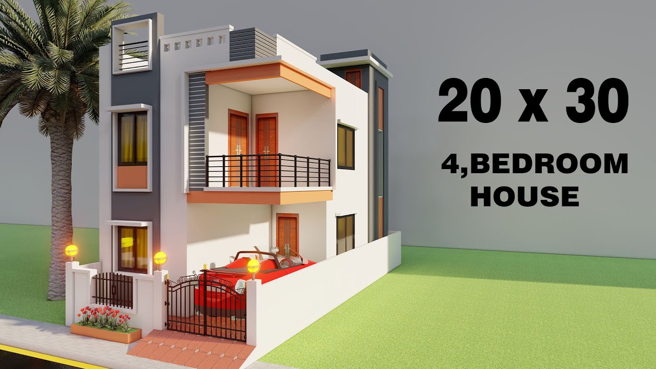 Small house with car parking elevation,20*30 4 bedroom house design,600 sqft car parking HOUSE MAP