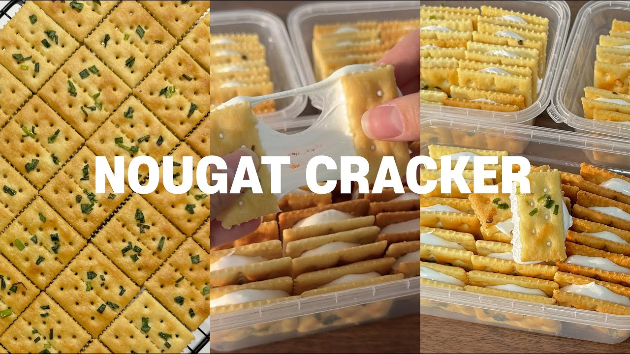 대만 여행 필수 기념품 누가 크래커 만들기 / Nougat crackers /  baking vlog / baking asmr / 미니오븐 베이킹