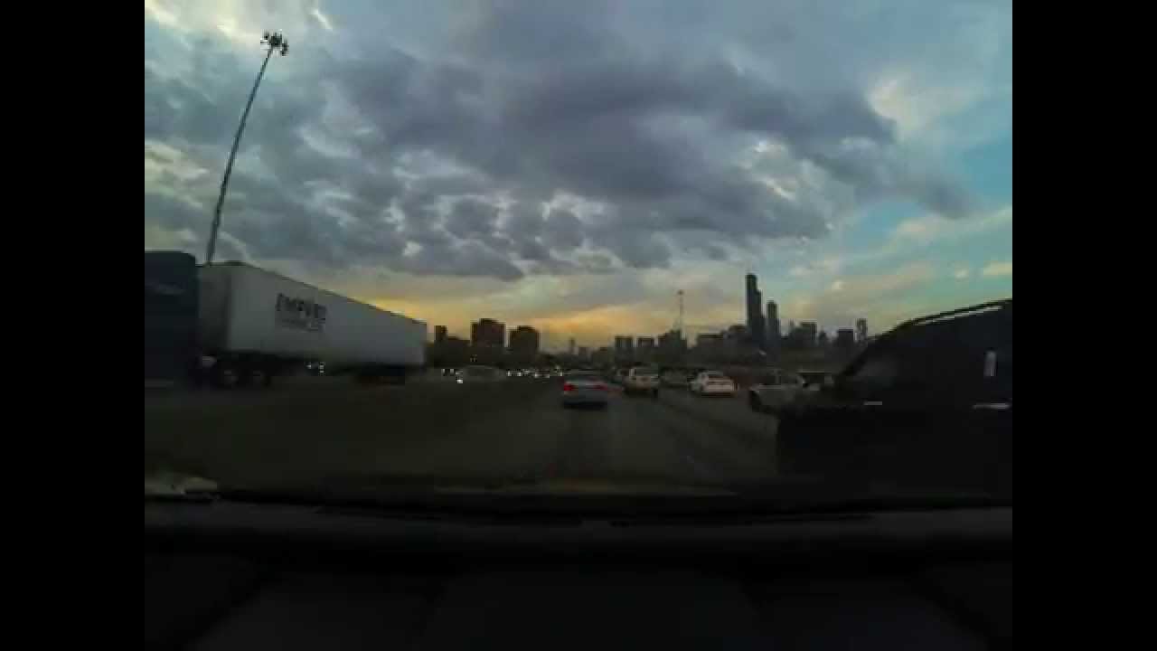 Chicago Reverse Commute in Time Lapse With Hypnotic Clouds ~ GoPro Hero 3 Black