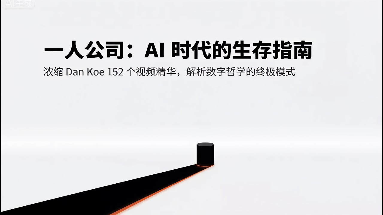 一人公司 OPC：AI 时代可以如何生存？