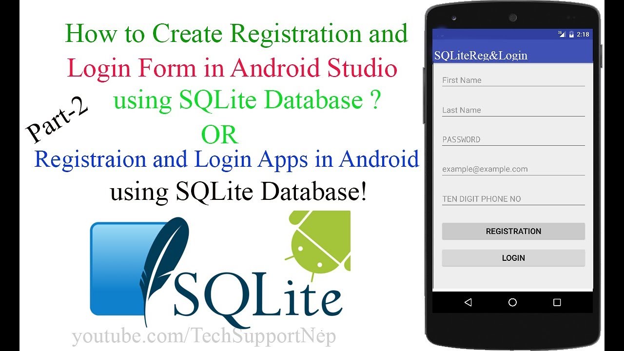 Create Registration and Login Form in Android Studio using SQLite Database[With Source Code][Part-2]