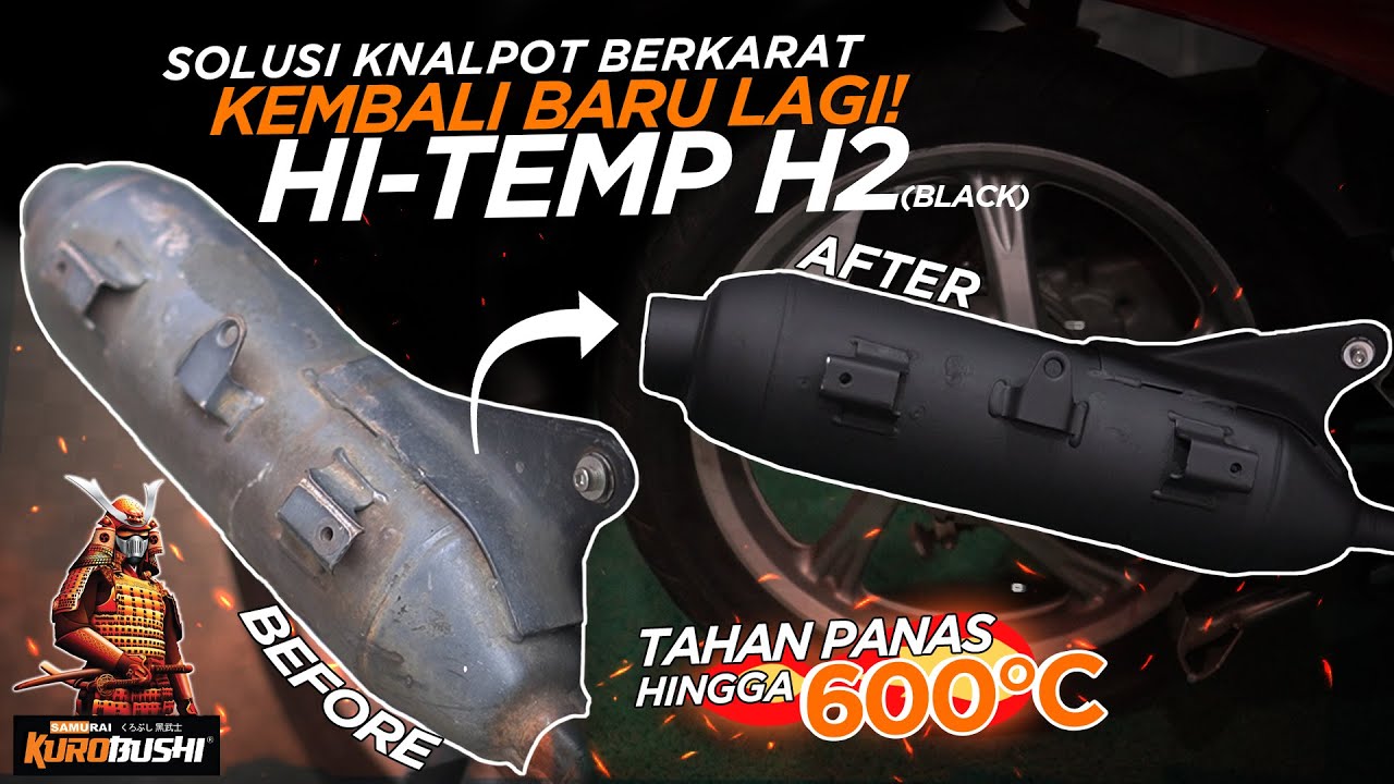 Solusi Knalpot Berkarat Kembali Baru Lagi!  Samurai Paint Hi-Temp H2 Black Tahan Panas Hingga 600°C