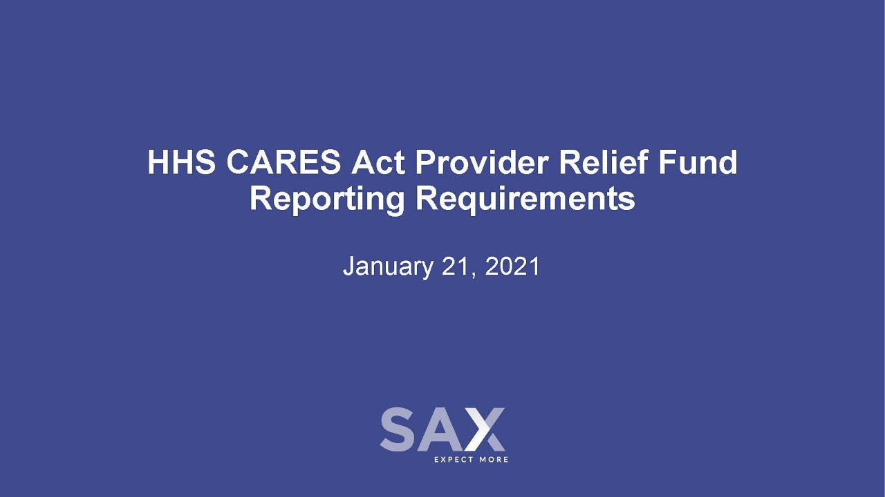 REPORTING REQUIREMENTS FOR HHS PROVIDER RELIEF FUND