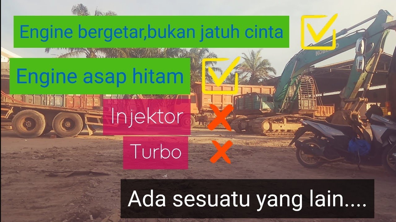 cek kobelco mesin asap hitam
