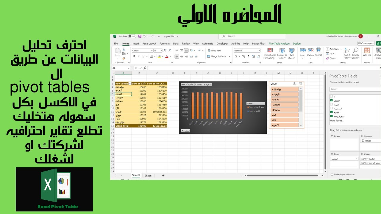احتراف تحليل البيانات باستخدام Pivot Table في Excel 🔥 | كورس شامل خطوة بخطوة!