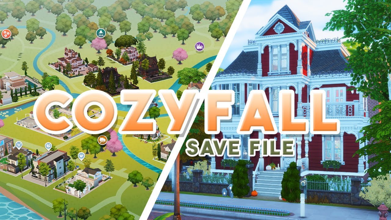 YOU NEED THIS FALL SAVE FILE! GET COZY! 🍂🧦 | sims 4 | save file overview