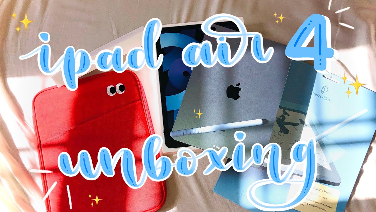 ✨Unboxing iPad Air 4 + Accessories 🍎 chill asmr with aesthetic music🌙