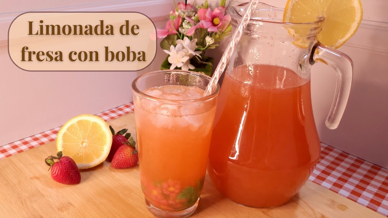 Limonada de Fresa con Boba🍋🍓| Relaxing cooking