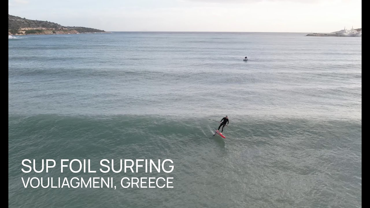 SUP Foil Surfing in Vouliagmeni, Greece