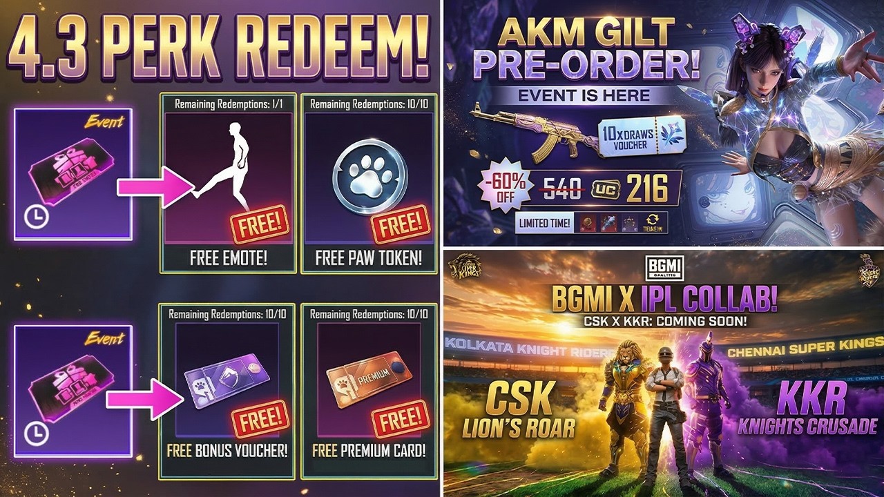 😍 FREE M416 VOUCHER IS HERE || AKM GILT PRE-ORDER EVENT || FREE EMOTE FOR ALL WITH PERK VOUCHER.
