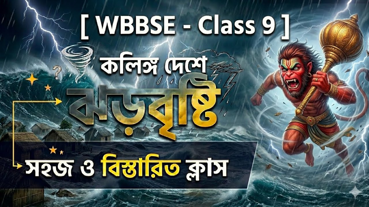 কলিঙ্গ দেশে ঝড় বৃষ্টি  ।  Class - 9 । WBSSE 