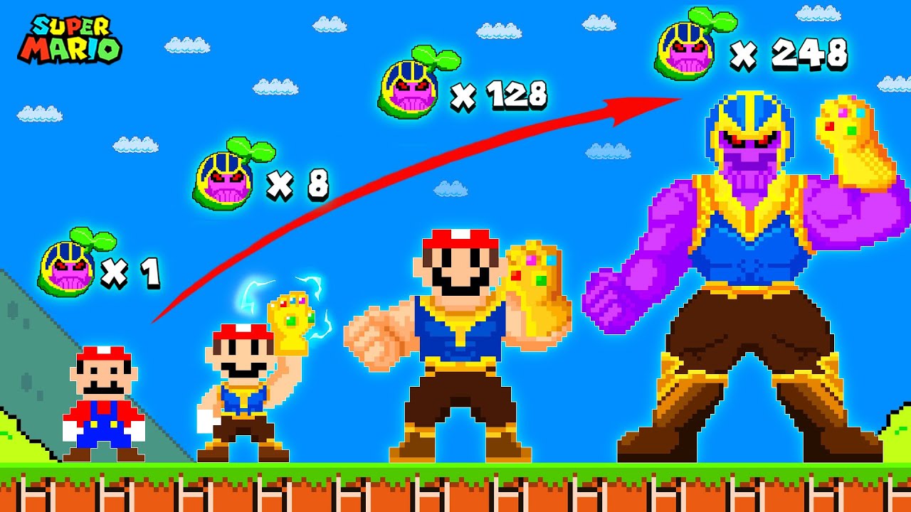 Super Mario Bros. But Every Seed Makes Mario Become THANOS