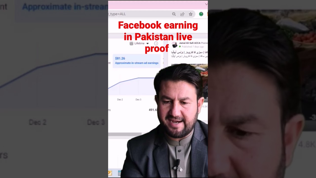 Facebook earning in Pakistan live proof