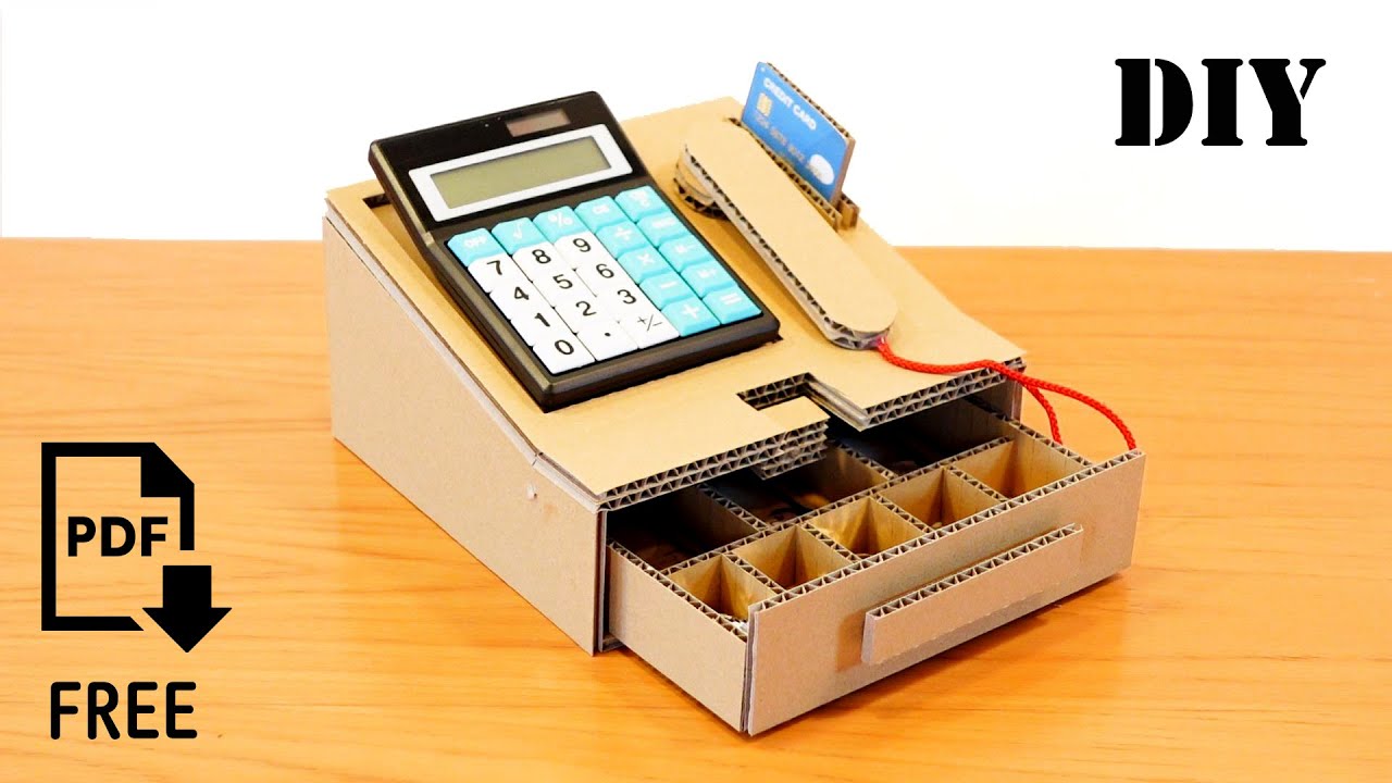 おままごと用のレジ、レジスターの作り方 How to make a Shopping Toy Cash Register.
