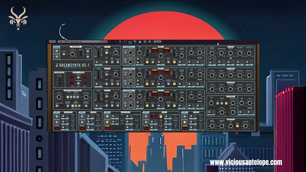 Vintage Videogames Synths for Cherry Audio Dreamsynth - String Synths walkthrough Vicious Antelope