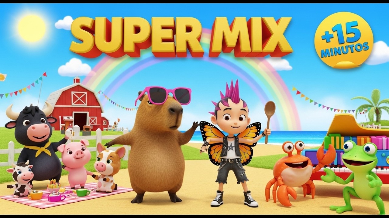 🐮 SUPER MIX DOS BICHINHOS! 🦋 +15 Minutos de Músicas Infantis | TutiTeca