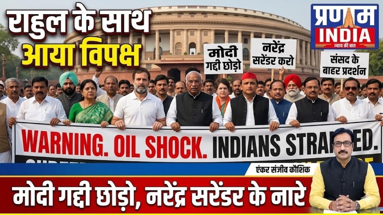 राहुल के साथ आया पूरा विपक्ष! संसद के बाहर 
