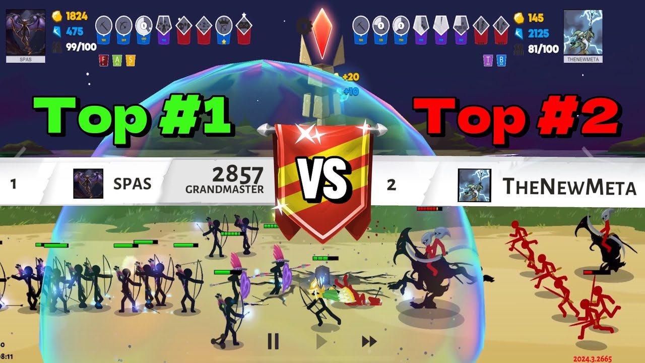 TOP 1 Vs TOP 2 - Stick War 3 Saga